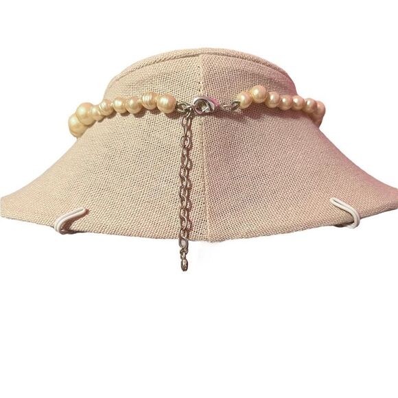 Stunning Double Strand Pearl Rhinestone Necklace - Picture 2 of 2